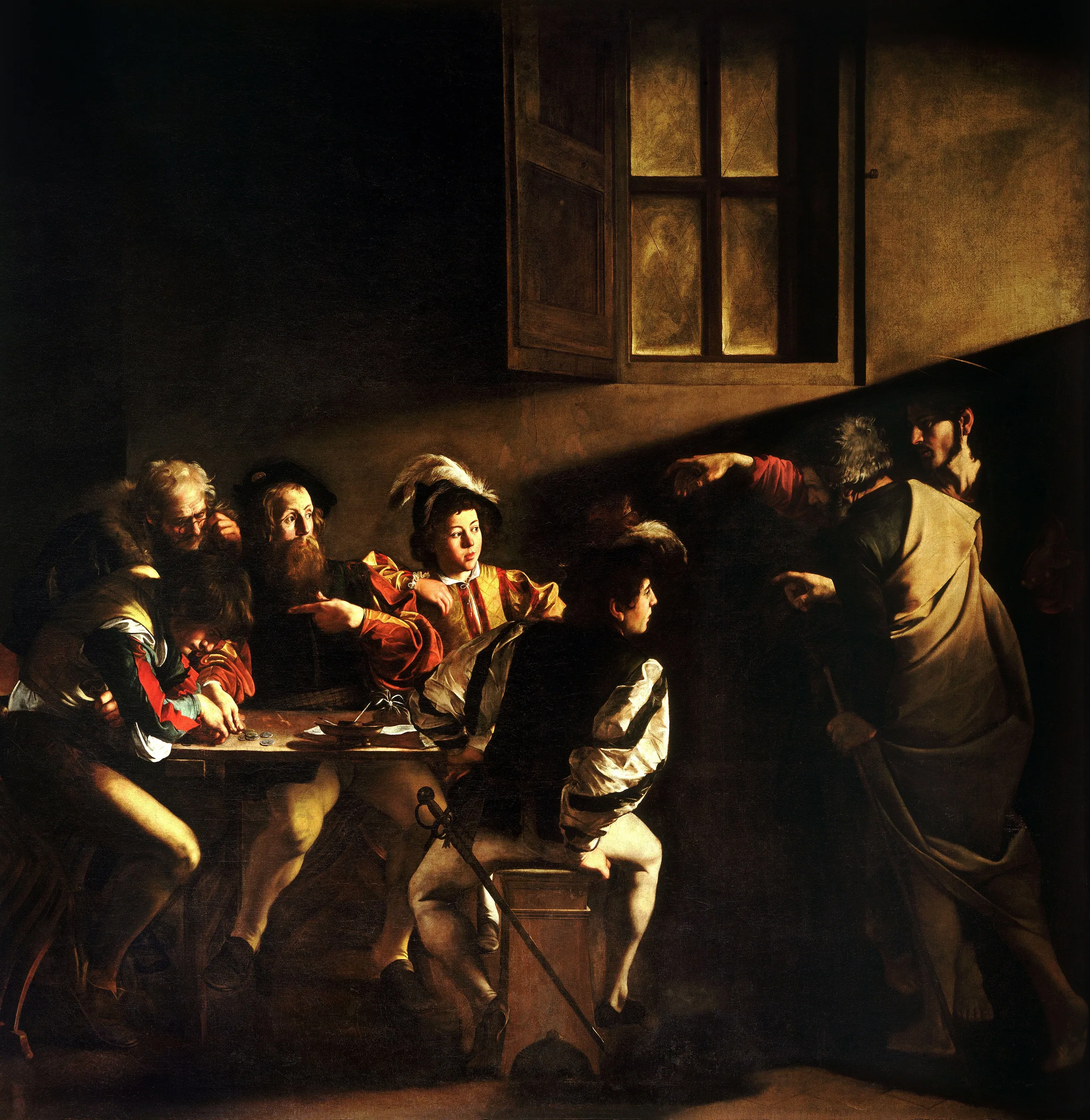Caravaggio — The Calling of Saint Matthew, 1600